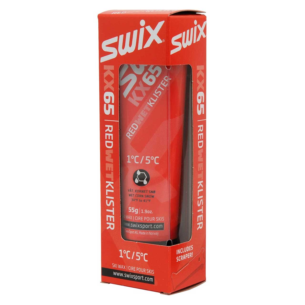 Klister Red +1°C +5°C 55g jetzt günstig kaufen in unserem Onlineshop. Der Red Klister KX65 von Swix wurde für nassen und feuchten Schnee entwickelt.